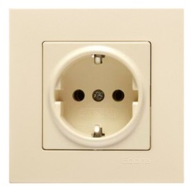 Розетка с з/к Gunsan Eqona крем
