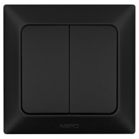 Вимикач 2-клавішний NE-AD ARAS 93-124-03 чорний