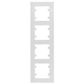 Вертикальна чотиримісна рамка Hager WL5640 Lumina-Intense 4X (біла)
