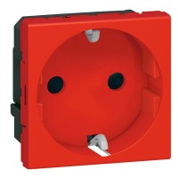 Механізм розетки Legrand Mosaic 2P+E червона 2 модульна