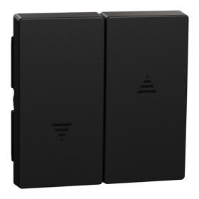 Клавіша подвійна для жалюзі Merten System M Ocean Plastic, MEG3855-0403 чорна матова