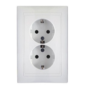 Подвійна розетка Elcor Emily 9215 (211570) із заземленням (білий)