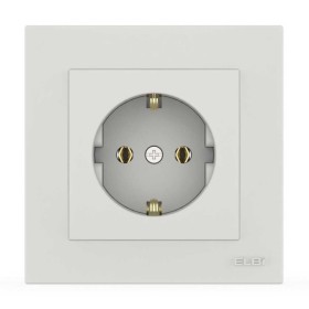 Розетка EL-BI VEGA белый мат 1-я с заземлением ( 510-016200-217 )