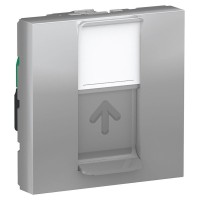 Одинарная компьютерная розетка Schneider Electric NU341130 RJ45 cat.5e UTP с полем для надписи 2М (алюминий)