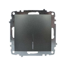 Выключатель ELBI ZENA Silverline черный металлик 1кл с подсветкой без рамки ( 609-011100-201 )