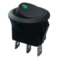 Переключатель TNSy KCD1-8-101EN G/B круглый с подсветкой зеленый (TNSy5500750)