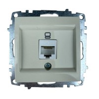 Розетка ELBI ZENA кремовая компьютерная 1-я CAT6e без рамки ( 609-010300-247 )