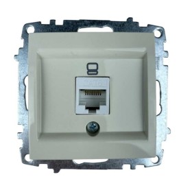 Розетка ELBI ZENA кремовая компьютерная 1-я CAT6e без рамки ( 609-010300-247 )
