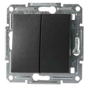 Вимикач 2-клавішний без рамки, антрацит Asfora, EPH0300171