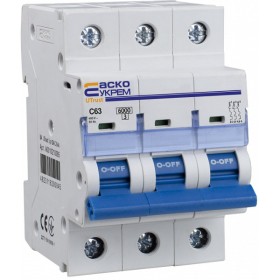 Автоматичний вимикач Аско-Укрем UTrust 3р 63А С 6kА (A0010210085)