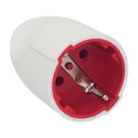 Посилене штепсельне гніздо Neomax з заземленням біле (NX1008)