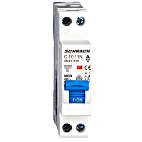 Автомат вимикач 10А 1P+N 4,5кА х-ка, Schrack
