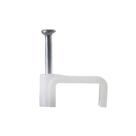 Кабельна скоба Аско-Укрем 7мм плоска біла 100шт (A0150030018)