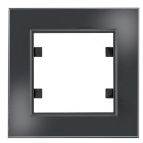 Одномісна рамка Hager WL9011 Lumina-Passion 1Х (чорне скло)