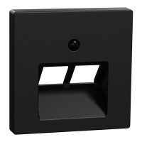 Подвійна центральна панель комп'ютерної розетки Merten System, MEG4522-0403 чорна матова