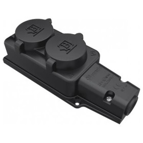 Двойная колодка Bemis BK1-1402-3612 1х16А каучуковая IP54 (6.1.92744)