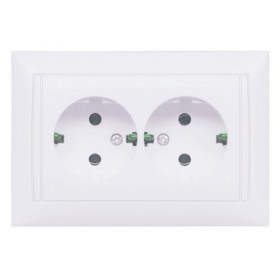 Двойная розетка TNSy Latina с заземлением IP20 белая (TNSy5000054)