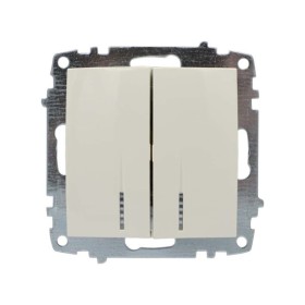 Вимикач ELBI ZENA кремовий 2кл з підсвіткою без рамки ( 609-010300-203 )