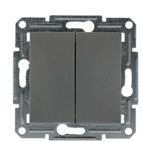 Перемикач 2-клавішний без рамки сталь Asfora, EPH0600162