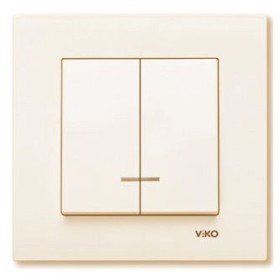 Вимикач 2-клавішний із підсвічуванням кремовий VIKO Karre