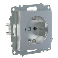Розетка ABB Cosmo 619-011000-217 с заземлением (алюминий)