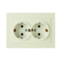 Розетка Nilson Touran кремова 2-на з заземленням ( 24121025 )