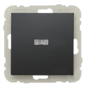 Одноклавишный выключатель Logus 21012 TPM 10АХ 250В с подсветкой (черный матовый)