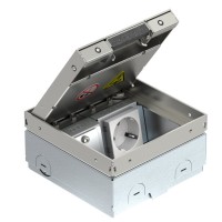 Розетковий люк OBO Bettermann (7368290) UDHOME ONE 1x розетка 250В 16A для покриття 15мм, (h=75...105мм) 140x140x75мм