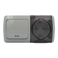 Вимикач EVA сірий 1кл з підсвіткою + Розетка з заземленням з кришкою IP54 ( 554-011500-921 )