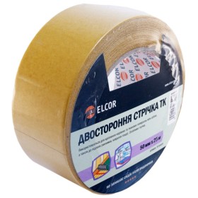Двостороння стрічка Elcor 40206772 TEFB5025 на тканинній основі 50мм (25м)