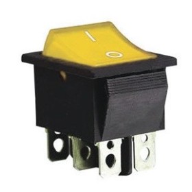 Переключатель TNSy KCD2-202N Y/B с подсветкой желтый (TNSy5500776)