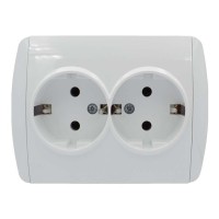 Розетка ELBI ZIRVE Fixline белая 2-я с заземлением ( 501-010202-907 )