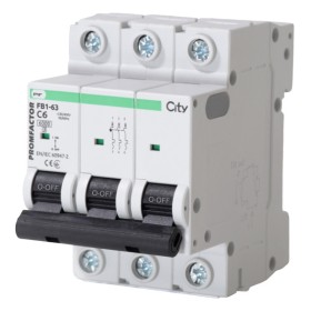 Автомат електроживлення Promfactor CITY FB1-63 3P C 6A 6кА (FB1CI3006)