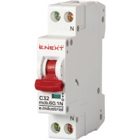 Модульний автоматичний вимикач E.Next e.industrial.mcb.60.1N.C32.thin 1р+N 32А C (i0170006)
