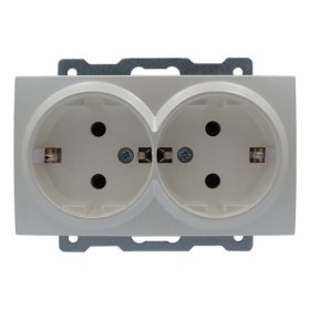 Розетка ELBI ZENA Silverline жемчужина 2-я с заземлением без рамки ( 609-012500-907 )