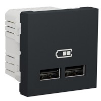 Подвійна USB розетка Schneider Electric NU341854 2.1А 2М (антрацит)