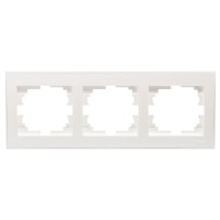 Потрійна горизонтальна рамка Lezard Rain (703-3030-148) з боковою вставкою (перлово-білий перламутр)