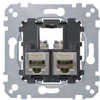 Механизм компьютерной розетки RJ-45 2-П cat.5е STP Merten, MTN4575-0012