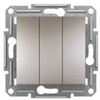 Трехклавишный выключатель Schneider Electric Asfora EPH2100169 (бронза)