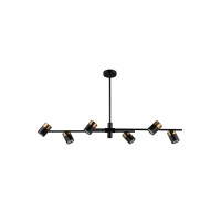 Люстра Italux PND-58892-6-BK-BRO Elice GU10 6x35W IP20 чорна