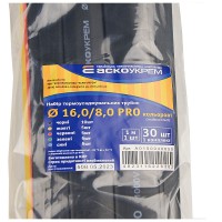 Набор разноцветных термоусадочных трубок Аско-Укрем PRO Ø 16/8 (упаковка 30 шт.)