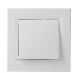 Выключатель кнопочный белый Asfora, EPH0700121