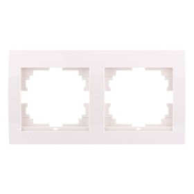 Рамка 2-местная горизонтальная белая, Deriy, Lezard