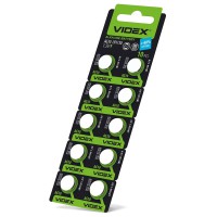 Годинникова батарея Videx AG10/LR1130 (AG10/10B/1.5V) 10 шт