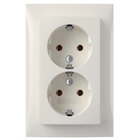 Подвійна розетка Berker S.1 47748989 із заземленням (полярна білизна)
