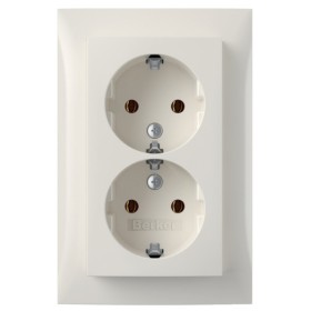 Двойная розетка Berker S.1 47748989 с заземлением (полярная белизна)