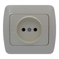 Розетка ELBI ZIRVE Fixline кремовая 1-я без заземления (501-010301-215)