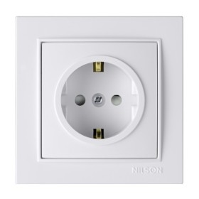 Розетка Nilson Thor біла 1-на з заземленням з шторкою ( 27111019 )