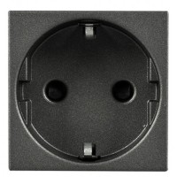 Механизм розетки ABB Zenit N2288 AN 2М с заземлением и защитными шторками (антрацит)