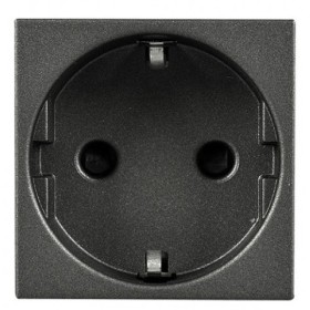 Механизм розетки ABB Zenit N2288 AN 2М с заземлением и защитными шторками (антрацит)
